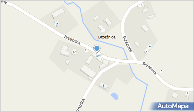 Brzeźnica, Brzeźnica, 10, mapa Brzeźnica