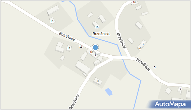 Brzeźnica, Brzeźnica, 9, mapa Brzeźnica