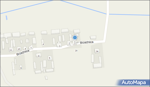 Brzeźnica, Brzeźnica, 1, mapa Brzeźnica