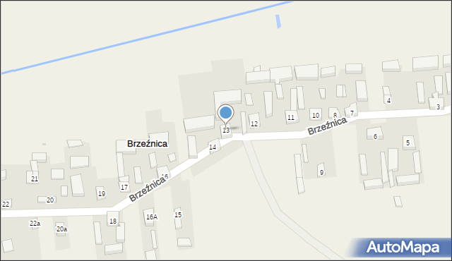 Brzeźnica, Brzeźnica, 13, mapa Brzeźnica