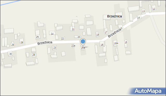 Brzeźnica, Brzeźnica, 20a, mapa Brzeźnica