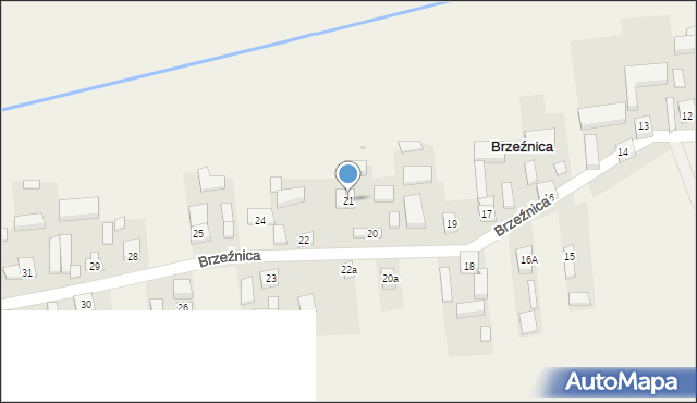 Brzeźnica, Brzeźnica, 21, mapa Brzeźnica