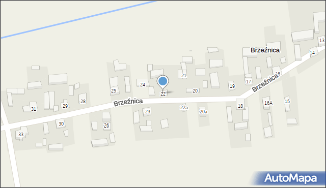 Brzeźnica, Brzeźnica, 22, mapa Brzeźnica