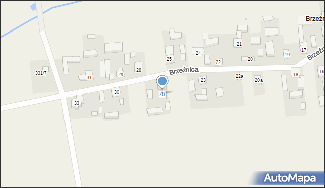 Brzeźnica, Brzeźnica, 26, mapa Brzeźnica