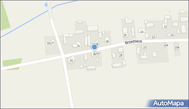 Brzeźnica, Brzeźnica, 30, mapa Brzeźnica