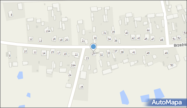 Brzeźnica Bychawska, Brzeźnica Bychawska, 27, mapa Brzeźnica Bychawska