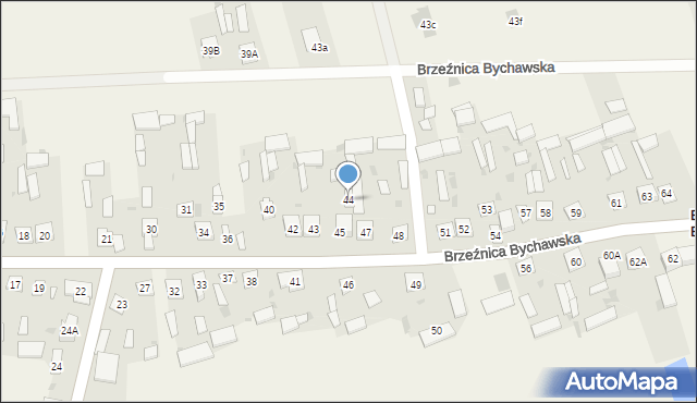 Brzeźnica Bychawska, Brzeźnica Bychawska, 44, mapa Brzeźnica Bychawska