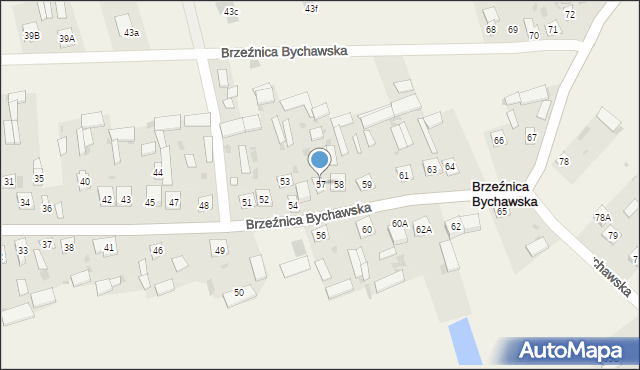 Brzeźnica Bychawska, Brzeźnica Bychawska, 57, mapa Brzeźnica Bychawska