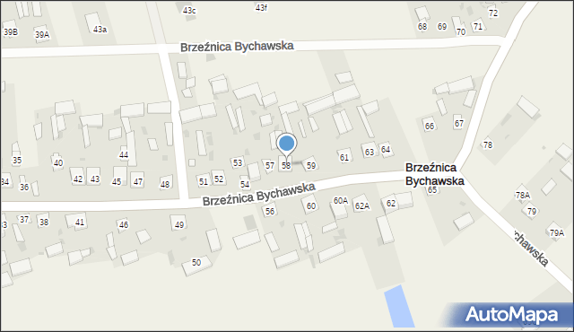 Brzeźnica Bychawska, Brzeźnica Bychawska, 58, mapa Brzeźnica Bychawska