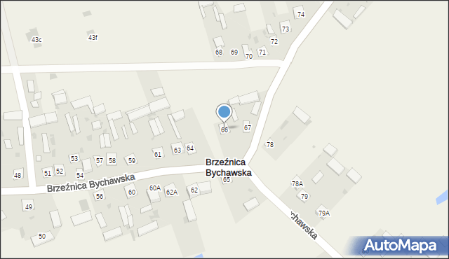 Brzeźnica Bychawska, Brzeźnica Bychawska, 66, mapa Brzeźnica Bychawska