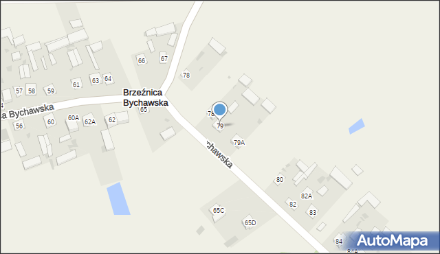 Brzeźnica Bychawska, Brzeźnica Bychawska, 79, mapa Brzeźnica Bychawska