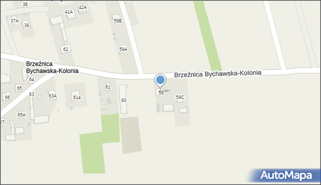 Brzeźnica Bychawska-Kolonia, Brzeźnica Bychawska-Kolonia, 59, mapa Brzeźnica Bychawska-Kolonia