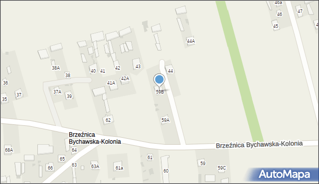 Brzeźnica Bychawska-Kolonia, Brzeźnica Bychawska-Kolonia, 59B, mapa Brzeźnica Bychawska-Kolonia