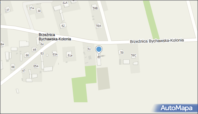 Brzeźnica Bychawska-Kolonia, Brzeźnica Bychawska-Kolonia, 60, mapa Brzeźnica Bychawska-Kolonia