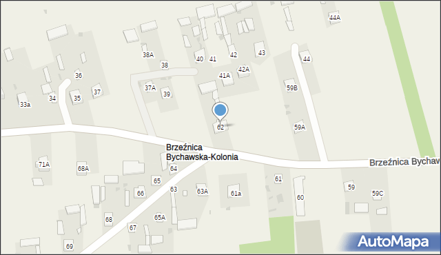Brzeźnica Bychawska-Kolonia, Brzeźnica Bychawska-Kolonia, 62, mapa Brzeźnica Bychawska-Kolonia