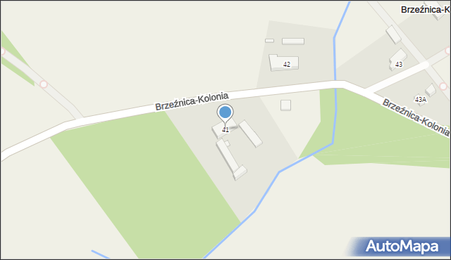 Brzeźnica-Kolonia, Brzeźnica-Kolonia, 41, mapa Brzeźnica-Kolonia