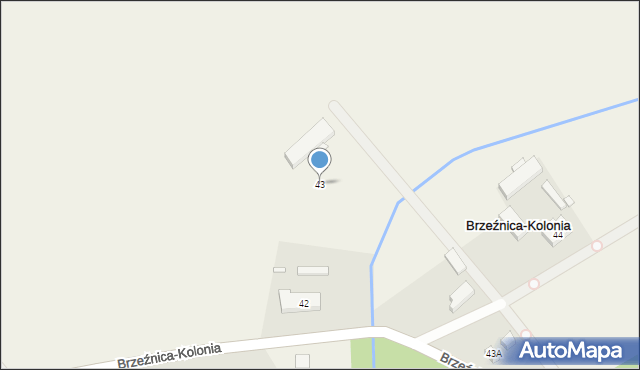 Brzeźnica-Kolonia, Brzeźnica-Kolonia, 43, mapa Brzeźnica-Kolonia