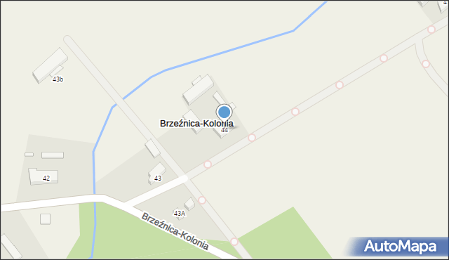 Brzeźnica-Kolonia, Brzeźnica-Kolonia, 44, mapa Brzeźnica-Kolonia