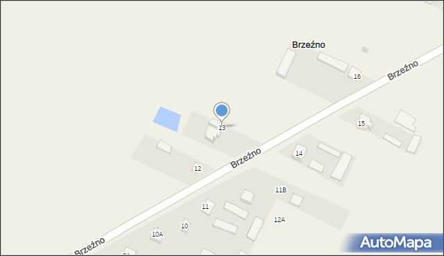 Brzeźno, Brzeźno, 13, mapa Brzeźno