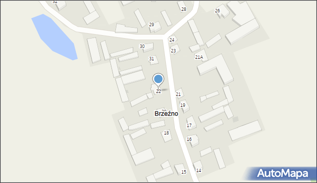 Brzeźno, Brzeźno, 22, mapa Brzeźno