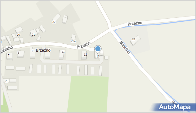 Brzeźno, Brzeźno, 13, mapa Brzeźno