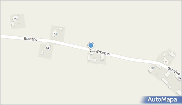 Brzeźno, Brzeźno, 62, mapa Brzeźno