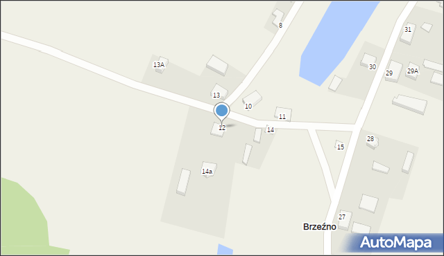 Brzeźno, Brzeźno, 12, mapa Brzeźno