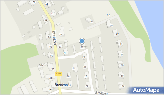 Brzeżno, Brzeżno, 22, mapa Brzeżno