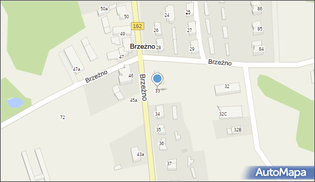 Brzeżno, Brzeżno, 33, mapa Brzeżno