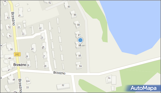 Brzeżno, Brzeżno, 86/1, mapa Brzeżno