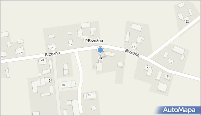 Brzeźno, Brzeźno, 14, mapa Brzeźno