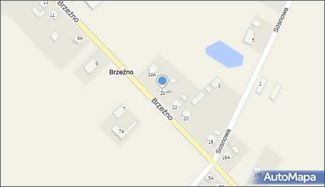 Brzeźno, Brzeźno, 24, mapa Brzeźno