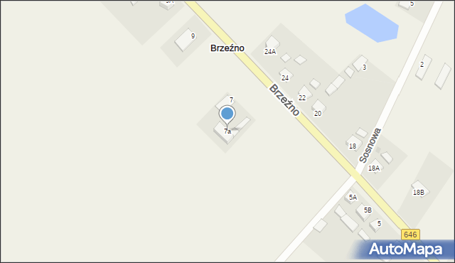 Brzeźno, Brzeźno, 7a, mapa Brzeźno