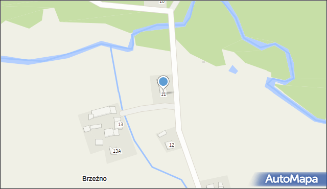 Brzeźno, Brzeźno, 11, mapa Brzeźno