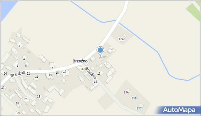 Brzeźno, Brzeźno, 12, mapa Brzeźno