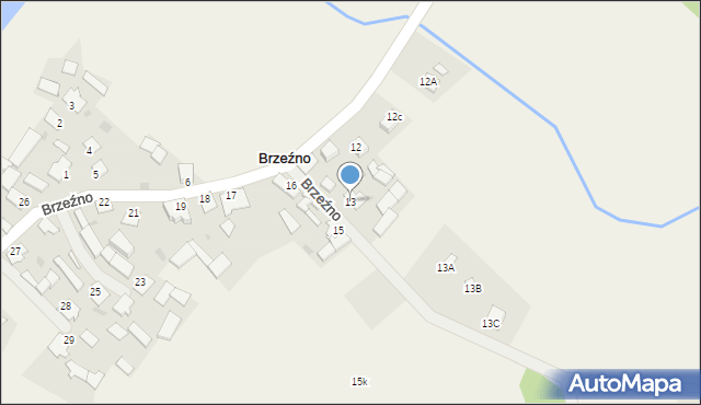 Brzeźno, Brzeźno, 13, mapa Brzeźno