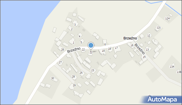 Brzeźno, Brzeźno, 21, mapa Brzeźno