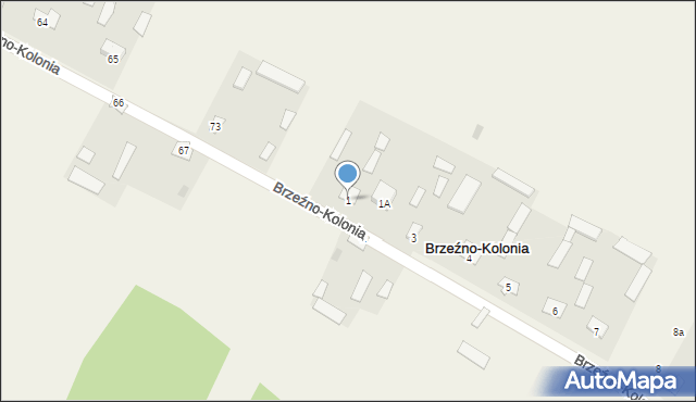 Brzeźno-Kolonia, Brzeźno-Kolonia, 1, mapa Brzeźno-Kolonia