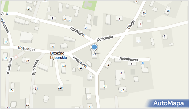 Brzeźno Lęborskie, Brzeźno Lęborskie, 43, mapa Brzeźno Lęborskie