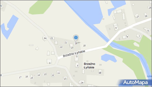 Brzeźno Łyńskie, Brzeźno Łyńskie, 19, mapa Brzeźno Łyńskie