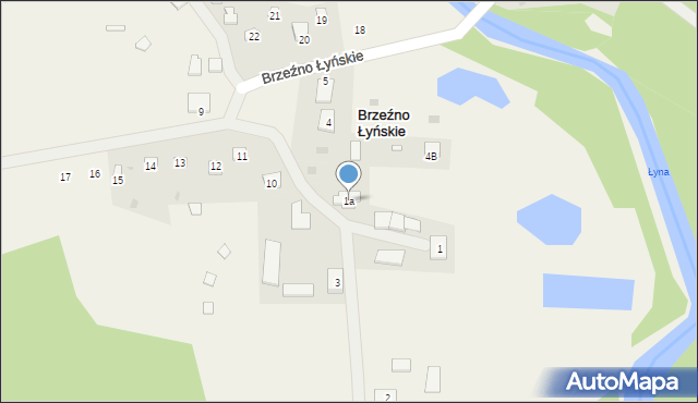 Brzeźno Łyńskie, Brzeźno Łyńskie, 1a, mapa Brzeźno Łyńskie