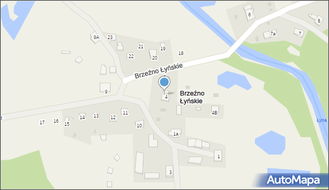 Brzeźno Łyńskie, Brzeźno Łyńskie, 4a, mapa Brzeźno Łyńskie