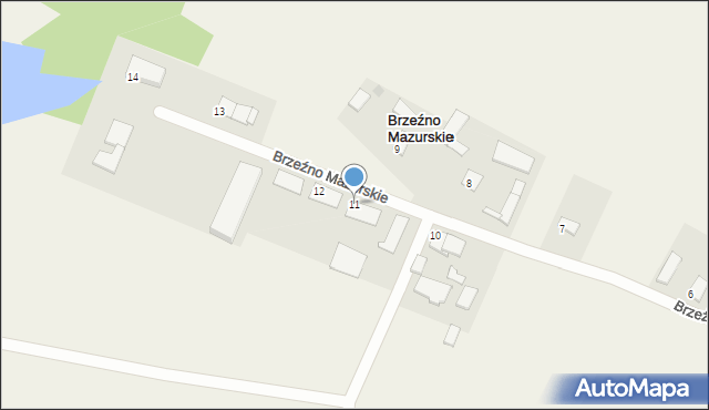 Brzeźno Mazurskie, Brzeźno Mazurskie, 11, mapa Brzeźno Mazurskie