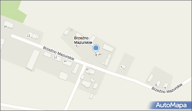 Brzeźno Mazurskie, Brzeźno Mazurskie, 8, mapa Brzeźno Mazurskie