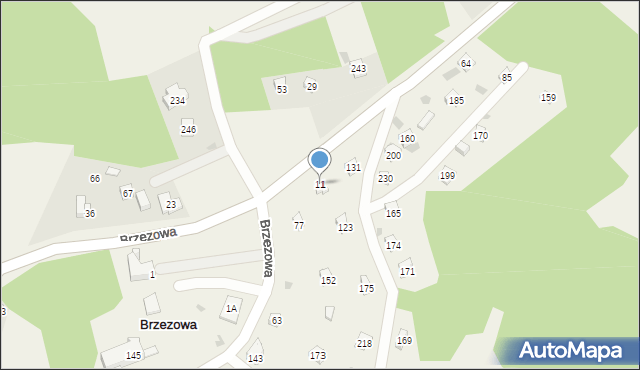 Brzezowa, Brzezowa, 11, mapa Brzezowa