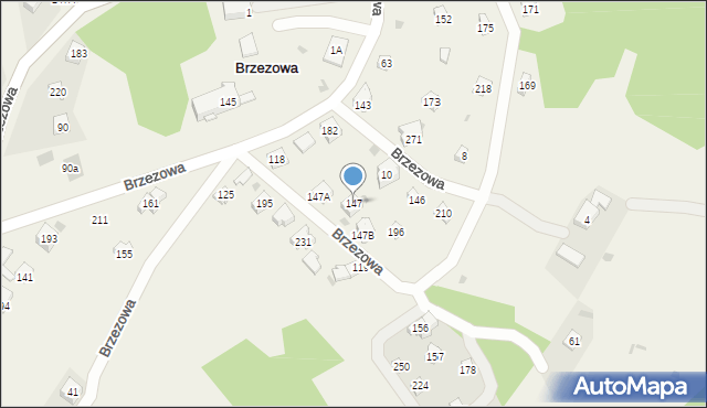 Brzezowa, Brzezowa, 147, mapa Brzezowa