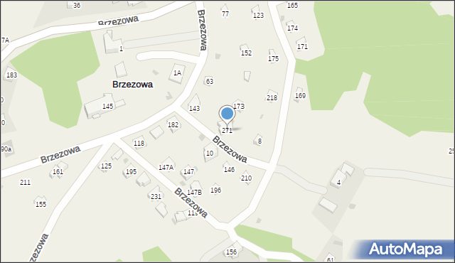 Brzezowa, Brzezowa, 271, mapa Brzezowa