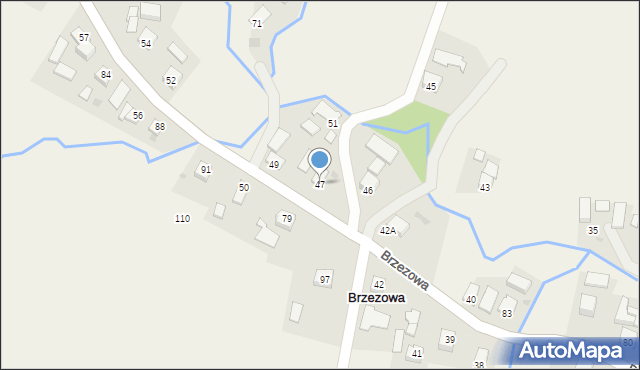 Brzezowa, Brzezowa, 47, mapa Brzezowa