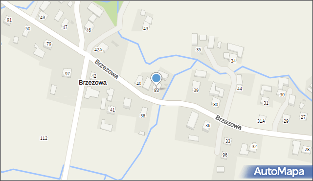 Brzezowa, Brzezowa, 83, mapa Brzezowa