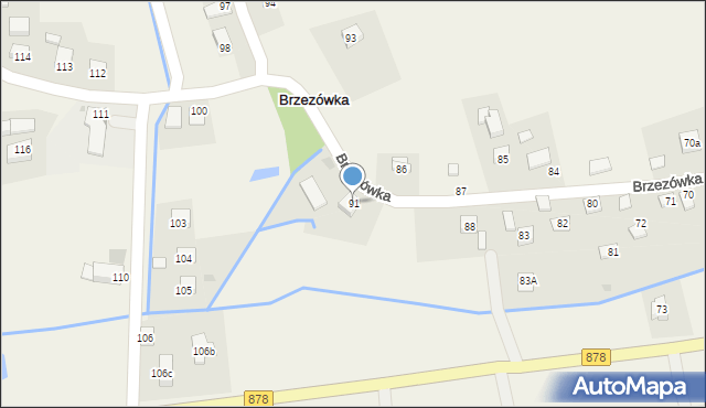 Brzezówka, Brzezówka, 91, mapa Brzezówka